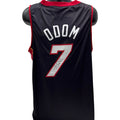 Lamar Odom Autographed Miami Heat Black Jersey JSA product image 1, provided for visual reference and product detail review