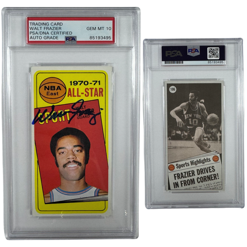 1970-71 Walt Clyde Frazier Autographed Topps All Star #106 PSA Auto GEM MT 10 product image 1, provided for visual reference