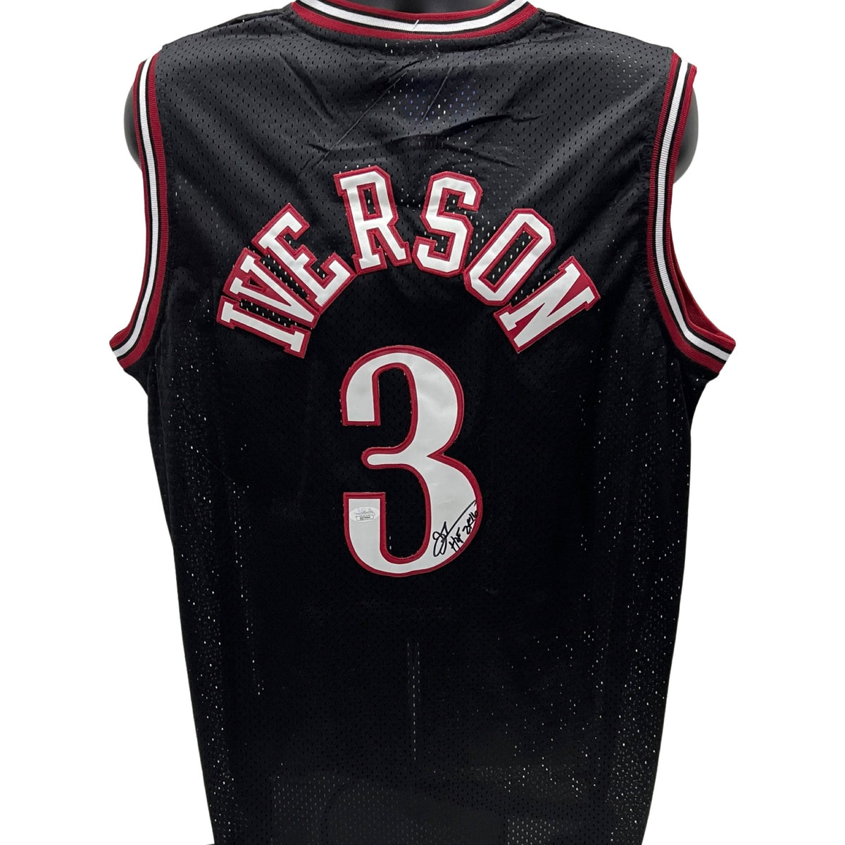 Allen Iverson Autographed Philadelphia 76’ers Adidas Swingman Jersey HOF 2K16 Inscription JSA product image 1, provided for