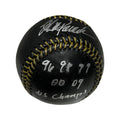 Jorge Posada Autographed New York Yankees Black Leather OMLB 96, 98, 99, 00, 09 WS Champs Inscription JSA product image 1,