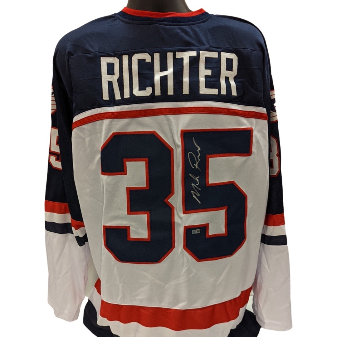 Mike Richter Autographed USA Hockey 2002 White Jersey Steiner CX product image 1, provided for visual reference and product