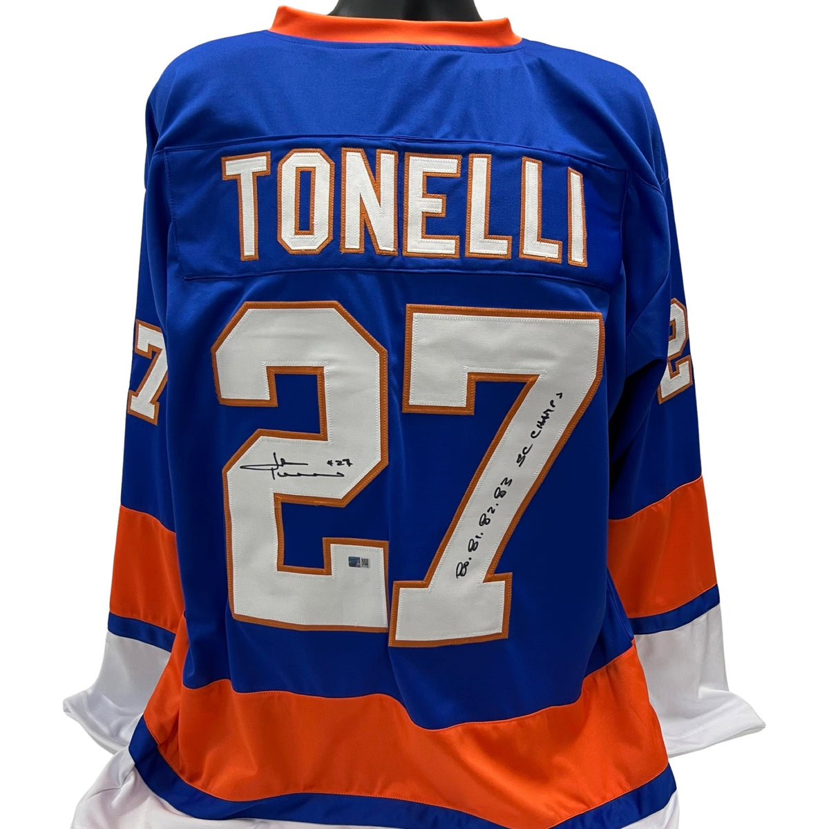 John Tonelli Autographed New York Islanders Blue Jersey "SC Champs 80 81 82 83" Inscriptions Steiner CX product image 1,