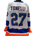 John Tonelli Autographed New York Islanders White Jersey "#27 Retired, 1982 1985 NHL All Star, 325 Goals 511 Assists 836
