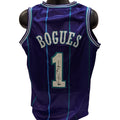 Muggsy Bogues Autographed Charlotte Hornets Purple Jersey Steiner CX product image 1, provided for visual reference and