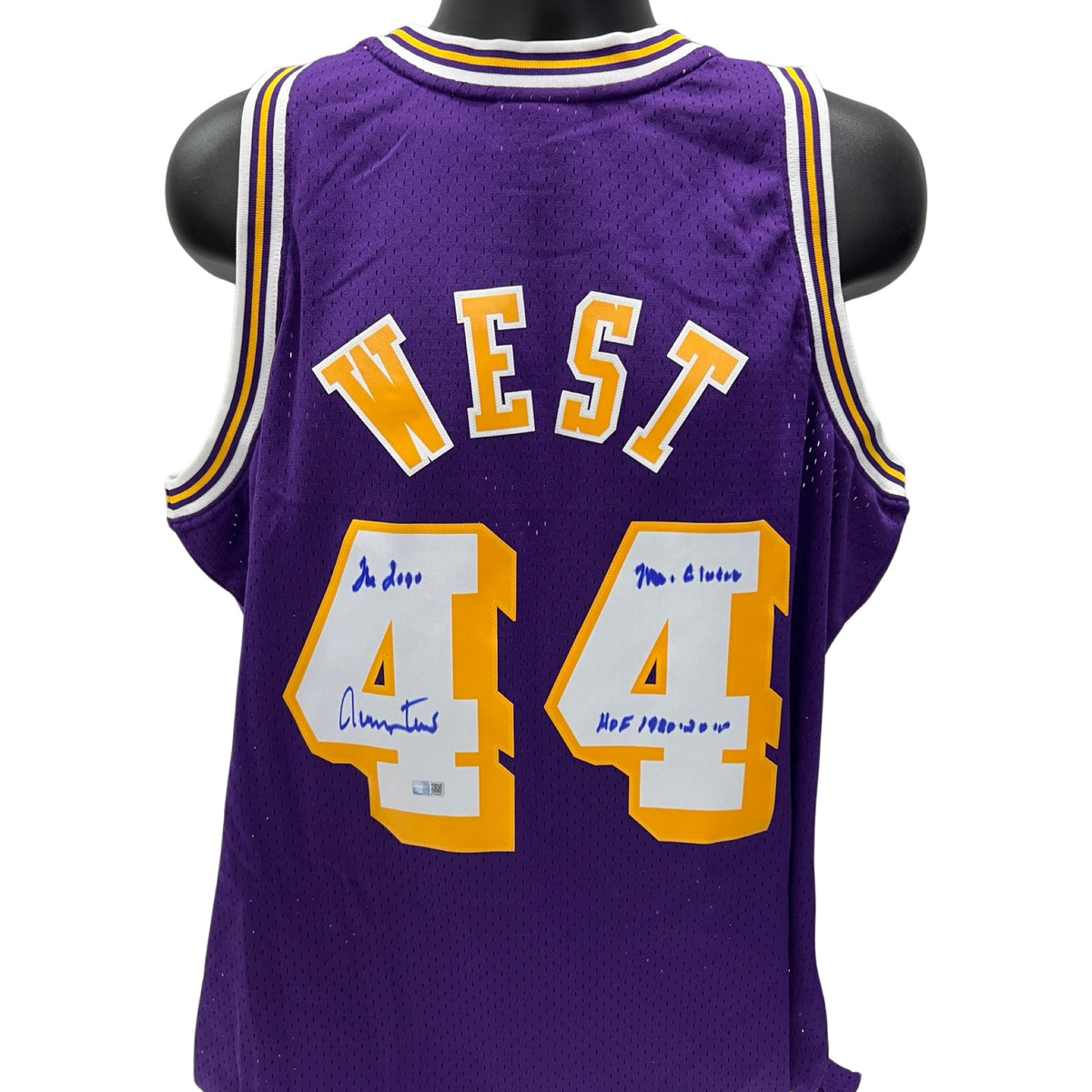 Jerry West Autographed Los Angeles Lakers 1960-61 Purple Mitchell & Ness Swingman Jersey The Logo, Mr Clutch, HOF 1980-2010