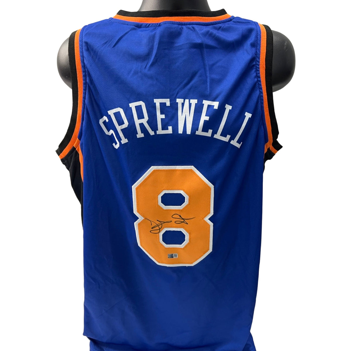 Latrell Sprewell Autographed New York Knicks Blue Jersey Steiner CX product image 1, provided for visual reference and