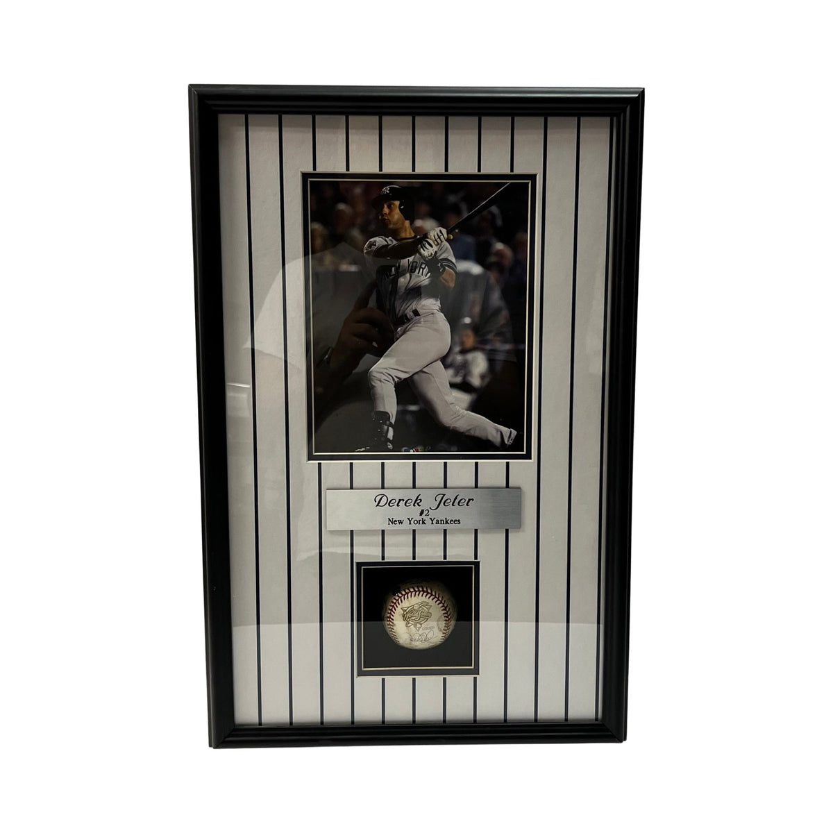 Derek Jeter Autographed New York Yankees Framed 2000 World Series Logo Baseball Steiner product image 1, provided for visual