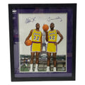 Magic Johnson & James Worthy Autographed Los Angeles Lakers Paris 16x20 Beckett & Steiner CX - Framed product image 1,