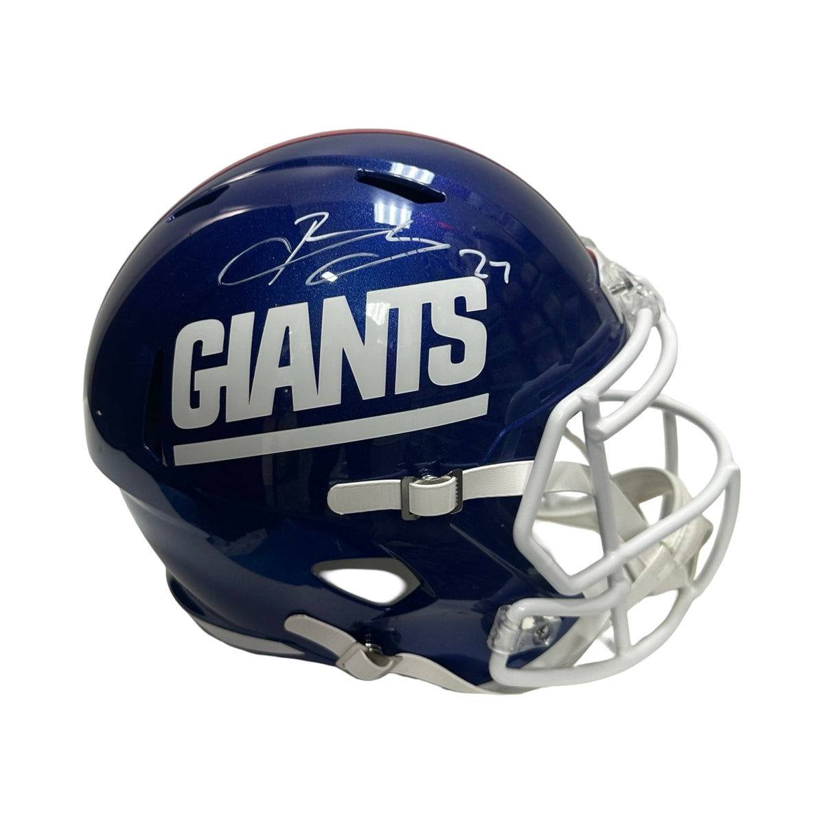 Brandon Jacobs Autographed New York Giants Speed Replica Color Rush Helmet Beckett BAS product image 1, provided for visual