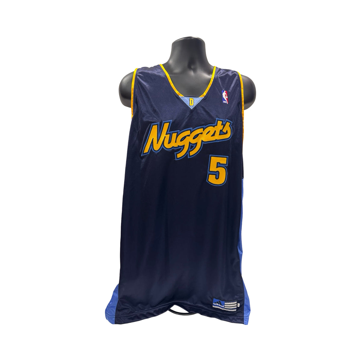 J.R. Smith Game Used NBA Denver Nuggets Dark Blue Jersey product image 1, provided for visual reference and product detail