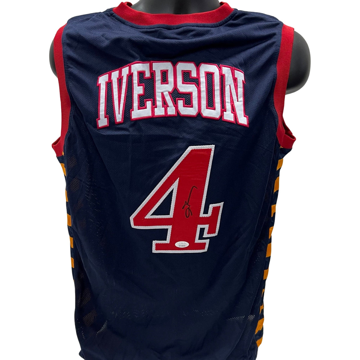 Allen Iverson Autographed USA Basketball Olympics Navy Jersey JSA product image 1, provided for visual reference and product