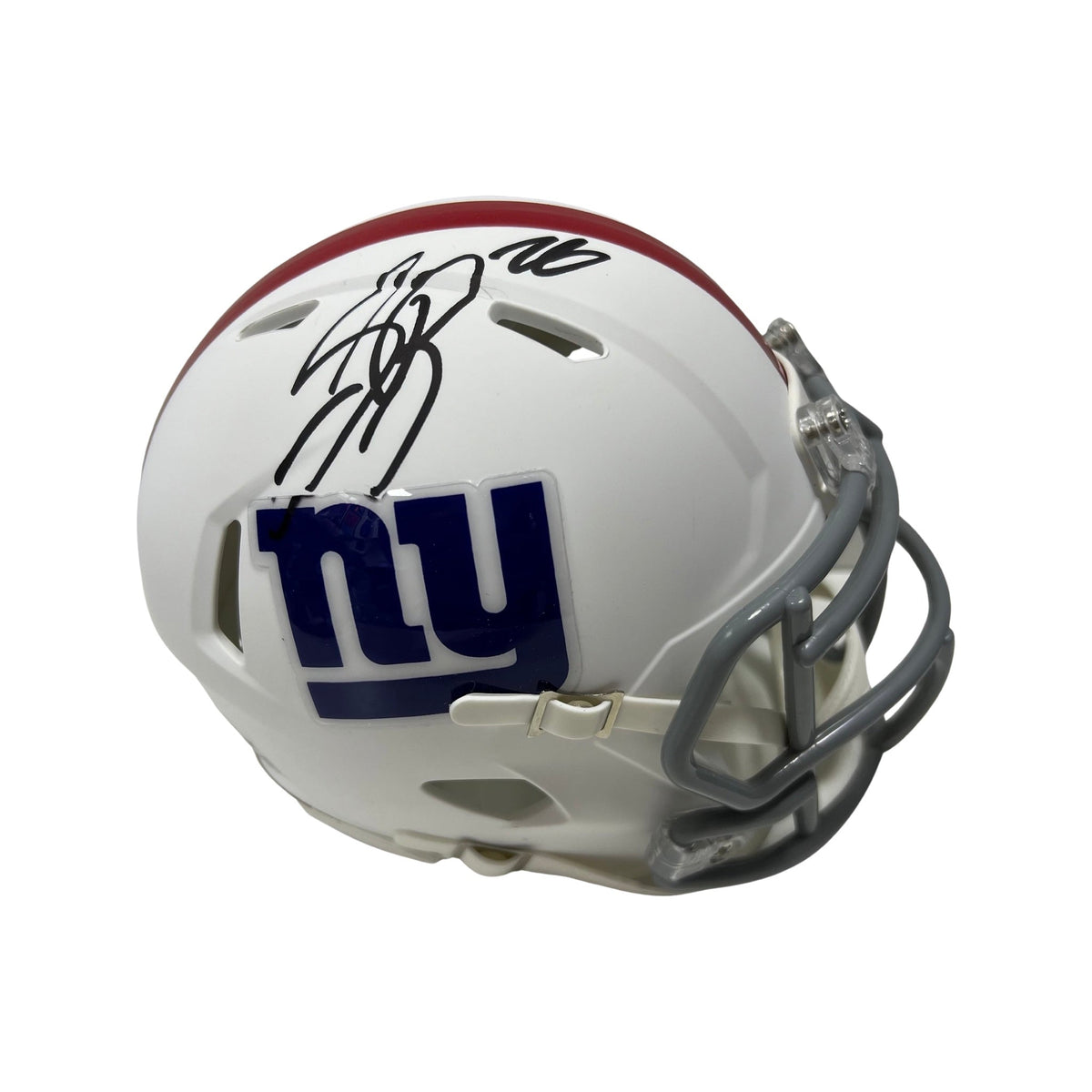 Saquon Barkley Autographed New York Giants Flat White Mini Helmet Beckett product image 1, provided for visual reference and