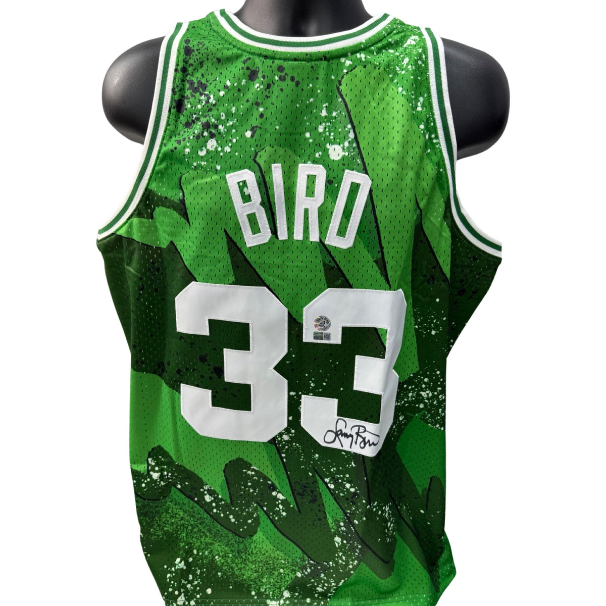 Larry Bird Autographed Boston Celtics 1985-86 Hyperhoops Mitchell & Ness Swingman Jersey Steiner CX & Larry Bird COA product