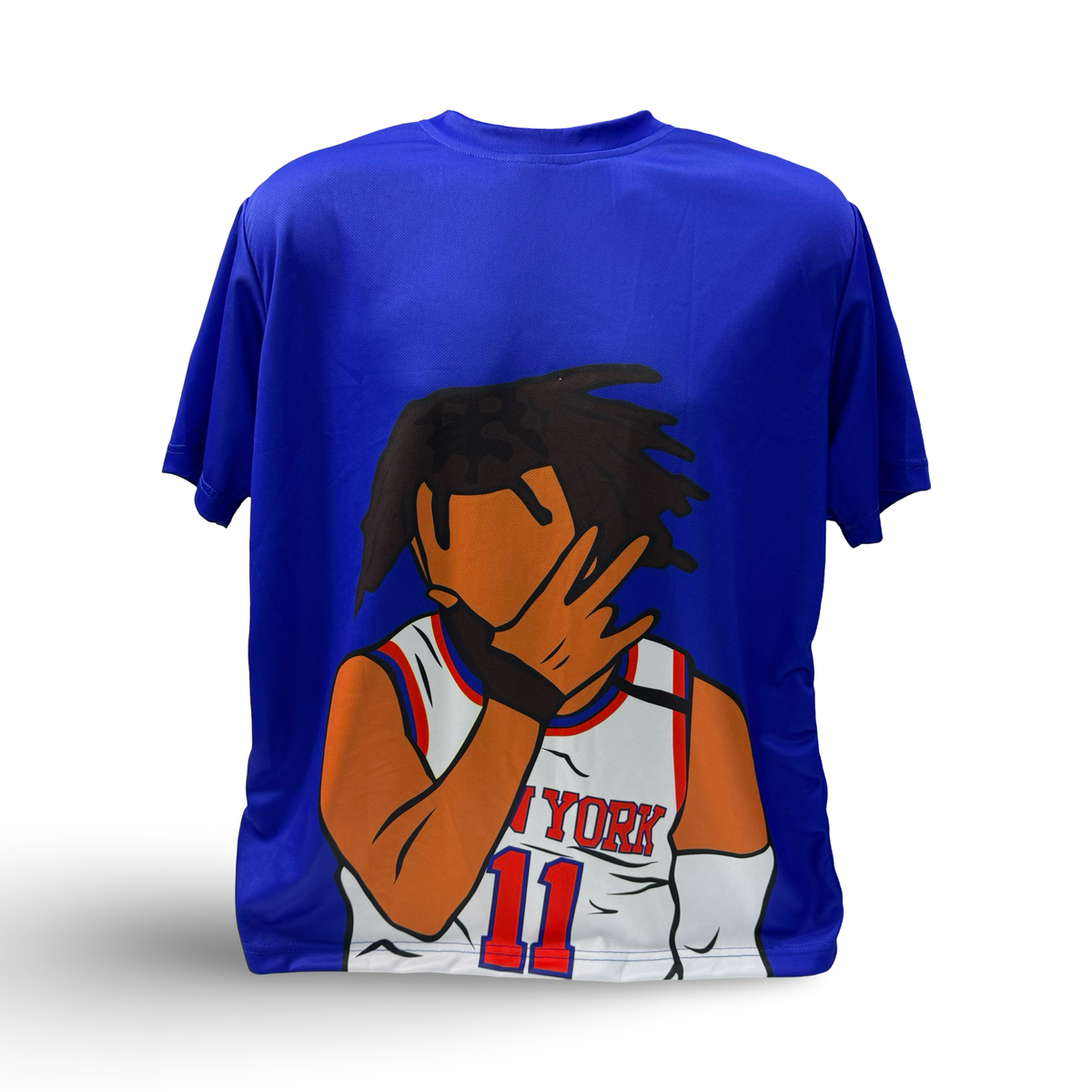 Jalen Brunson Blue New York Knicks T-Shirt - Medium product image 1, provided for visual reference and product detail review