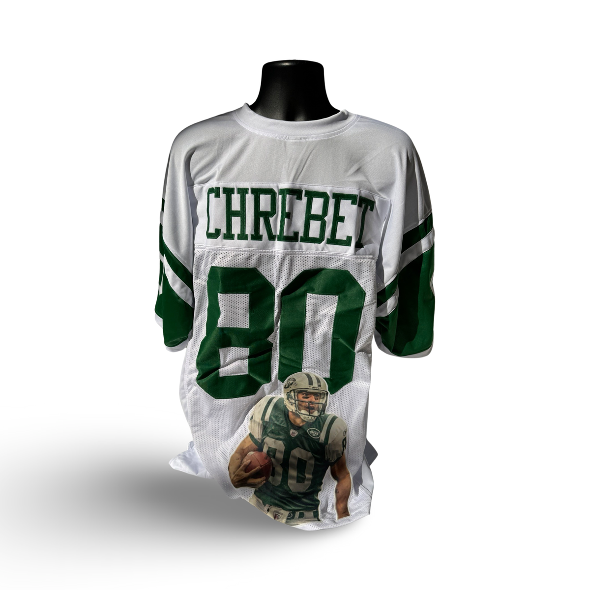 Wayne Chrebet New York Jets Unsigned Custom White Art Jersey product image 1, provided for visual reference and product