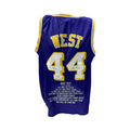 Jerry West Autographed Los Angeles Lakers Purple Stat Jersey The Logo Inscription Steiner CX product image 1, provided for