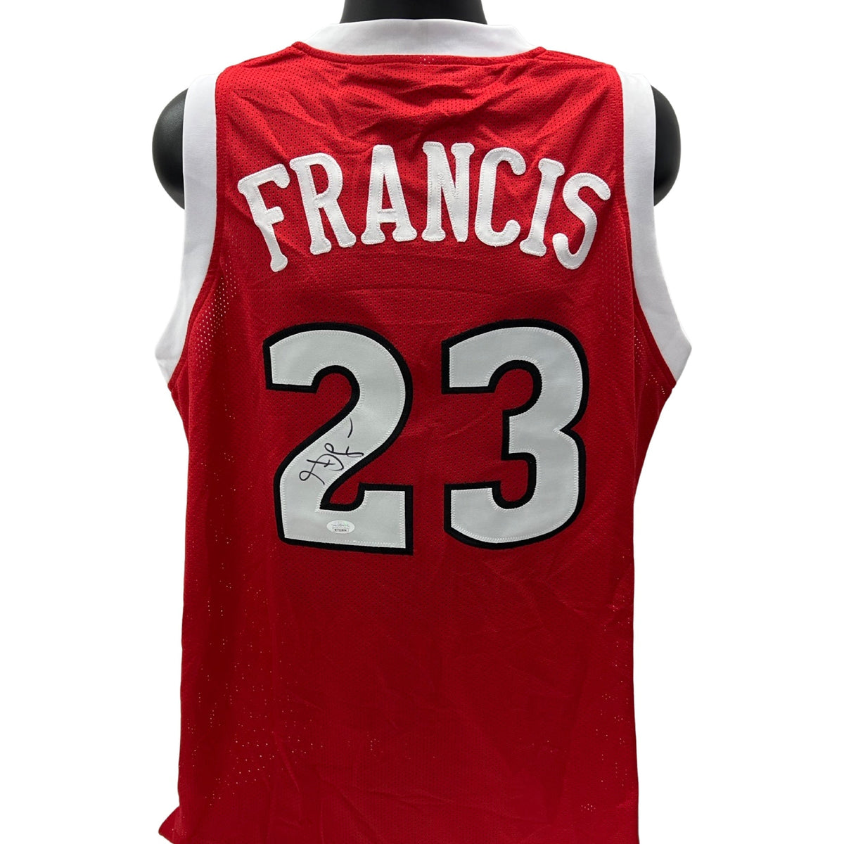 Steve Francis Autographed University of Maryland Terrapins Red Jersey JSA product image 1, provided for visual reference and