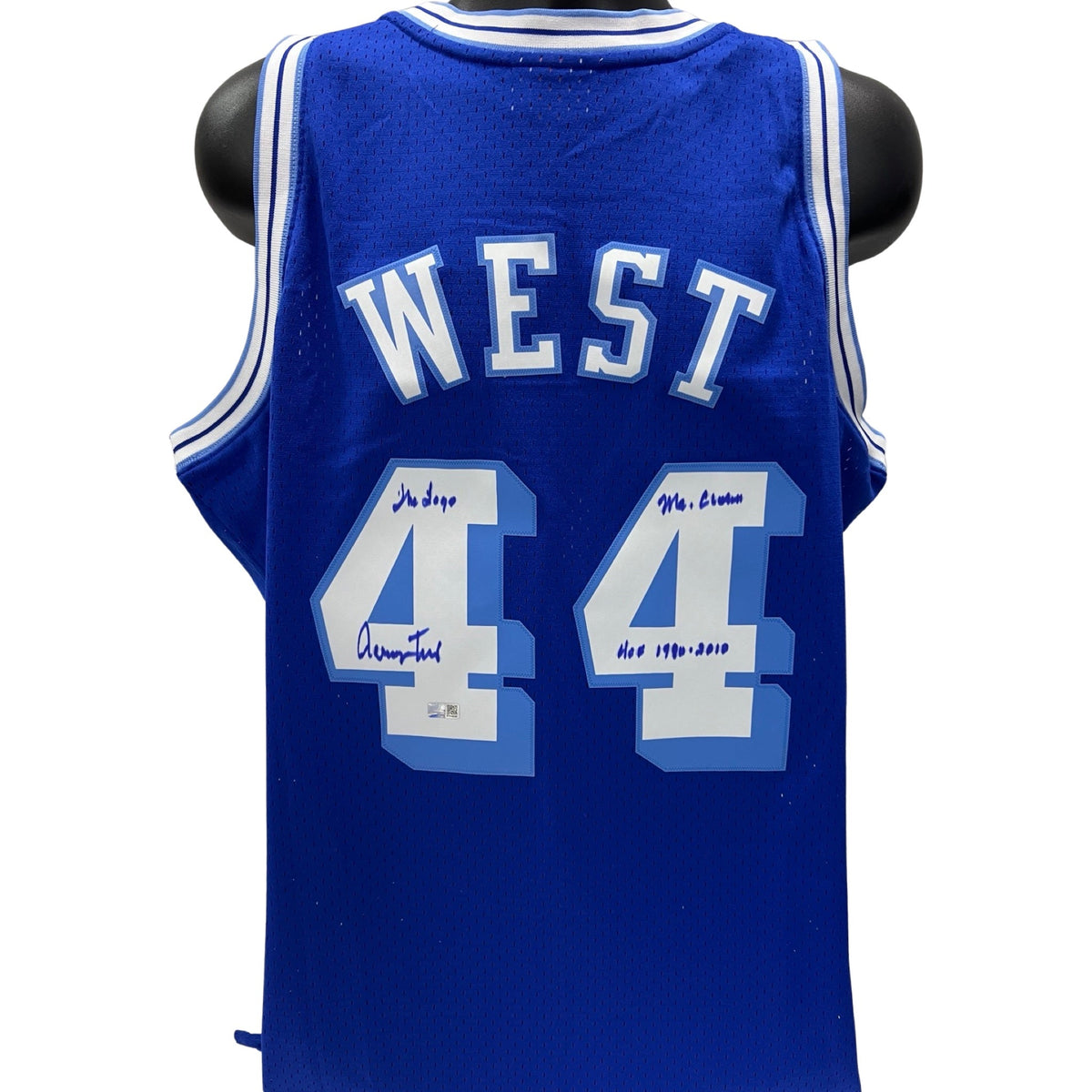 Jerry West Autographed Los Angeles Lakers 1960-61 Blue Mitchell & Ness Swingman Jersey The Logo, Mr Clutch, HOF 1980-2010