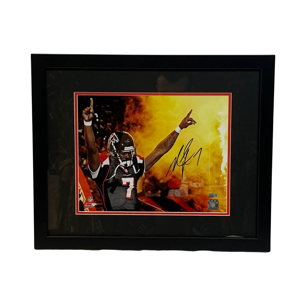 Michael Vick Autographed Atlanta Falcons Framed Flame 11x14 Steiner CX product image 1, provided for visual reference and