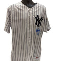Jorge Posada Autographed New York Yankees Retirement Night Game Used Jersey #20 Retired 8/22/15 Inscription JSA product