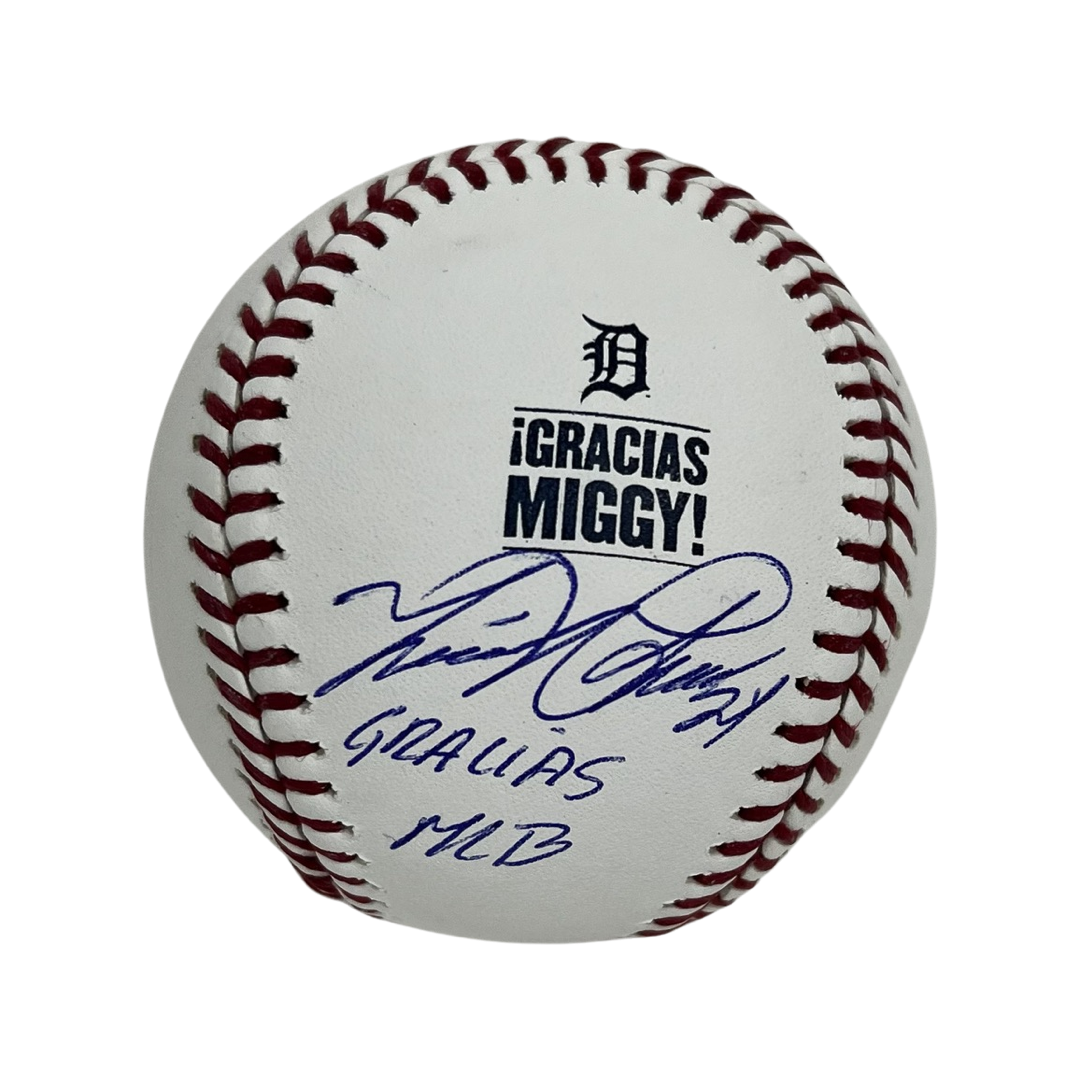 Miguel Cabrera Autographed Detroit Tigers OMLB "Gracias MLB" Inscription Beckett product image 1, provided for visual