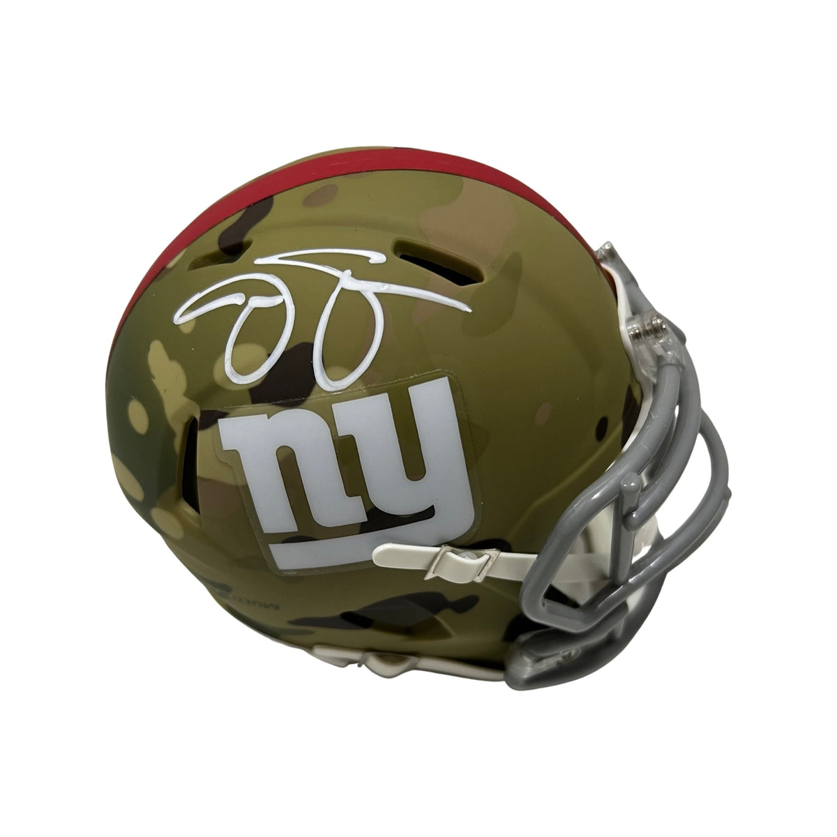 Jason Sehorn Autographed New York Giants Camo Mini Helmet JSA product image 1, provided for visual reference and product
