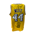 Jerry West Autographed Los Angeles Lakers Yellow Jersey w/ Handprint The Logo Inscription Steiner CX product image 1,