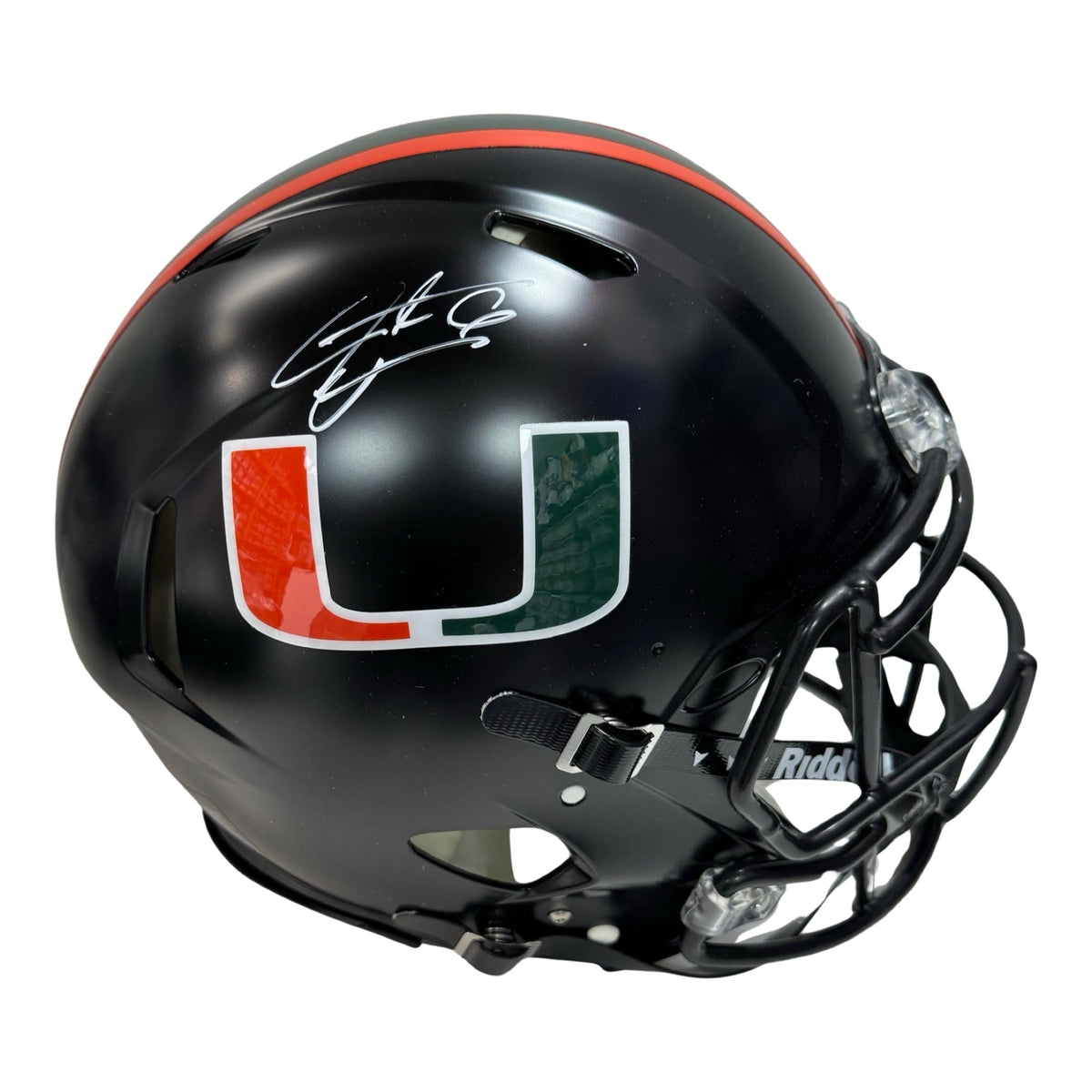 Santana Moss Autographed University of Miami Hurricanes Black Speed Authentic Helmet PSA product image 1, provided for