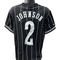 Larry Johnson Autographed Charlotte Hornets Black Sleeved Mitchell & Ness Jersey Grandmama Inscription Steiner CX product
