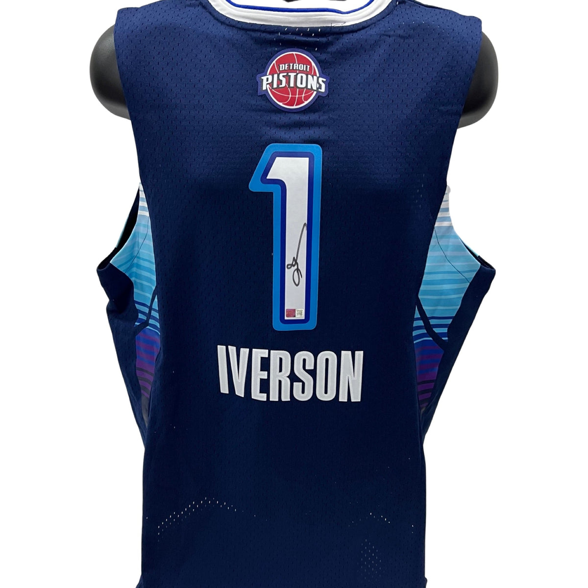 Allen Iverson Autographed Detroit Pistons 2009 NBA All Star Game Mitchell & Ness Swingman Jersey Steiner CX product image 1,