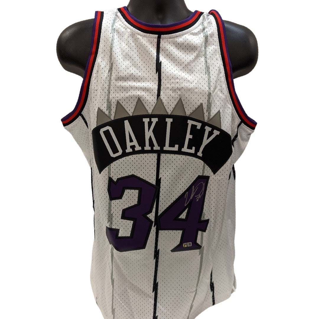 Charles Oakley Autographed Toronto Raptors White 1998-99 Mitchell & Ness Swingman Jersey Steiner CX product image 1,