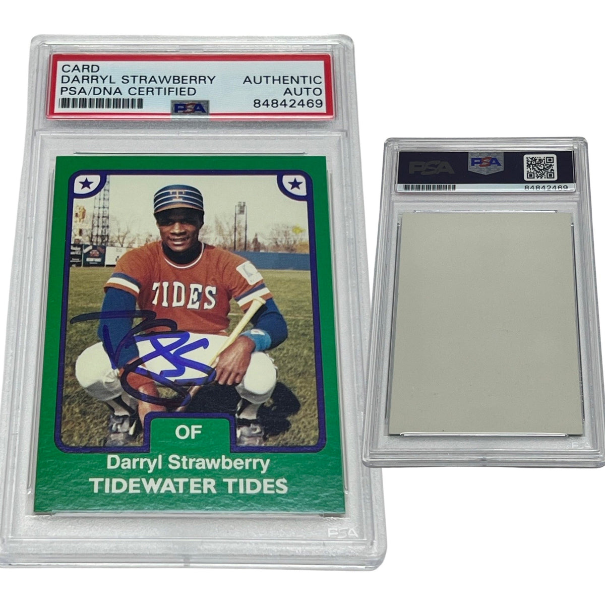 1983 Darryl Strawberry Tidewater Tides Minor League Card Autographed PSA Auto Authentic product image 1, provided for visual