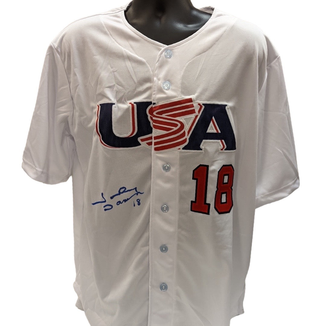 Johnny Damon Autographed USA Baseball White Jersey Front Auto Steiner CX product image 1, provided for visual reference and