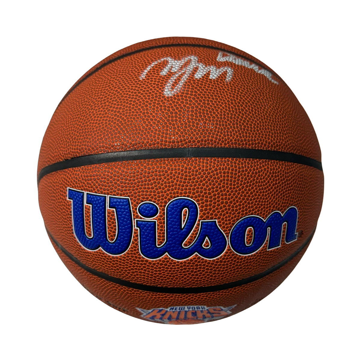 Miles Deuce McBride Autographed New York Knicks Wilson Knicks Logo Basketball Deuce Inscription Beckett product image 1,