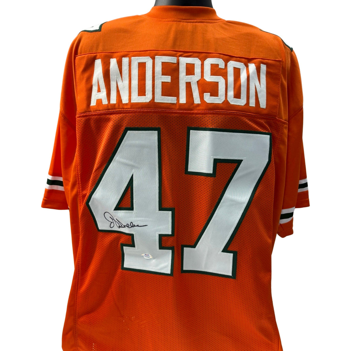 OJ Anderson Autographed University of Miami Hurricanes Orange Jersey PSA product image 1, provided for visual reference and