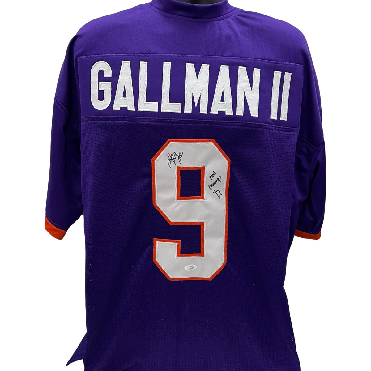 Wayne Gallman Autographed Clemson Tigers Purple Jersey Nat’l Champs 17 Inscription JSA product image 1, provided for visual