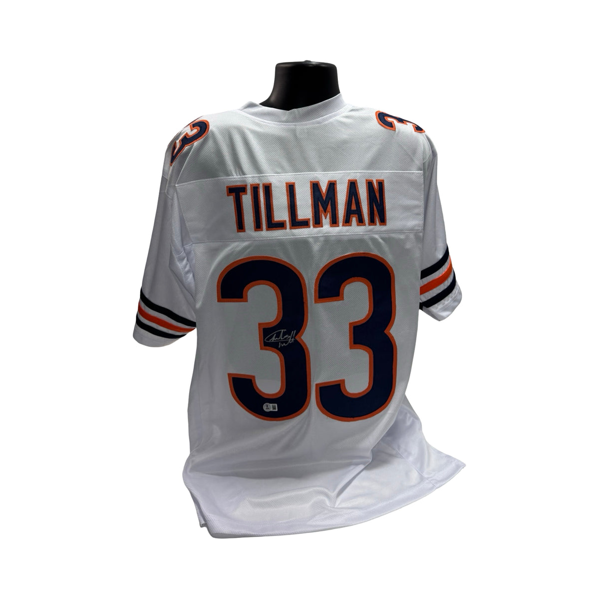 Charles Tillman Autographed Chicago Bears Custom White Jersey Beckett product image 1, provided for visual reference and