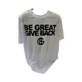 BG Give Back White Horizontal Text T-Shirt - Medium product image 1, provided for visual reference and product detail review