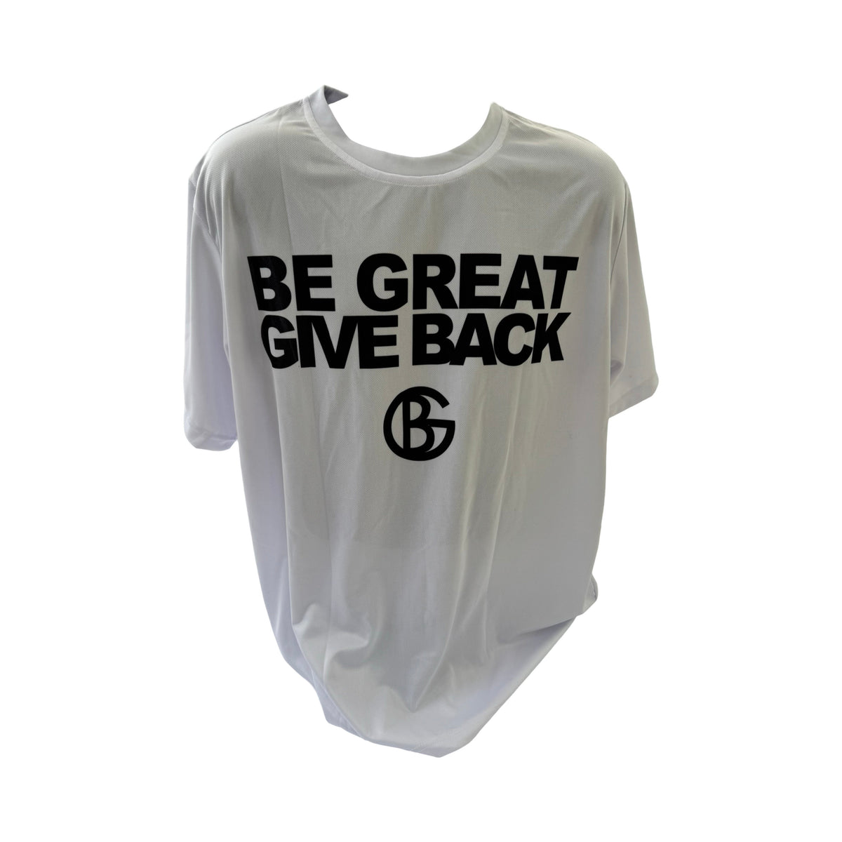 BG Give Back White Horizontal Text T-Shirt - Medium product image 1, provided for visual reference and product detail review