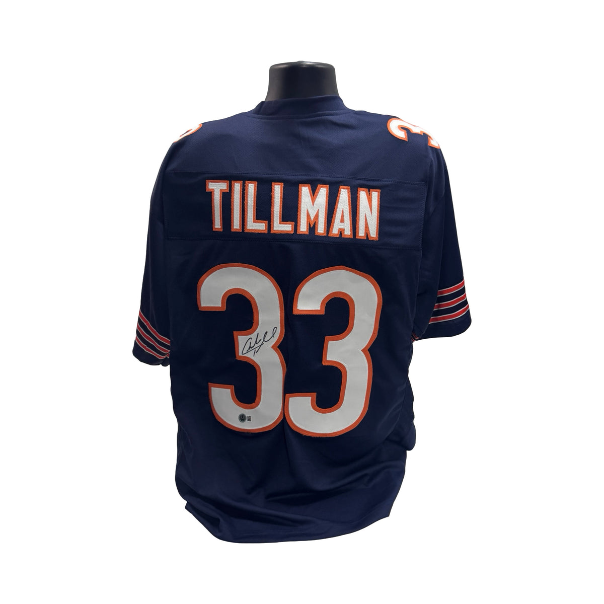 Charles Tillman Autographed Chicago Bears Custom Navy Jersey Beckett product image 1, provided for visual reference and
