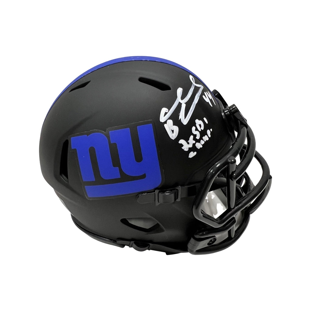 Ahmad Bradshaw Autographed New York Giants Eclipse Mini Helmet 2x SB Champ! Inscription Steiner CX product image 1, provided