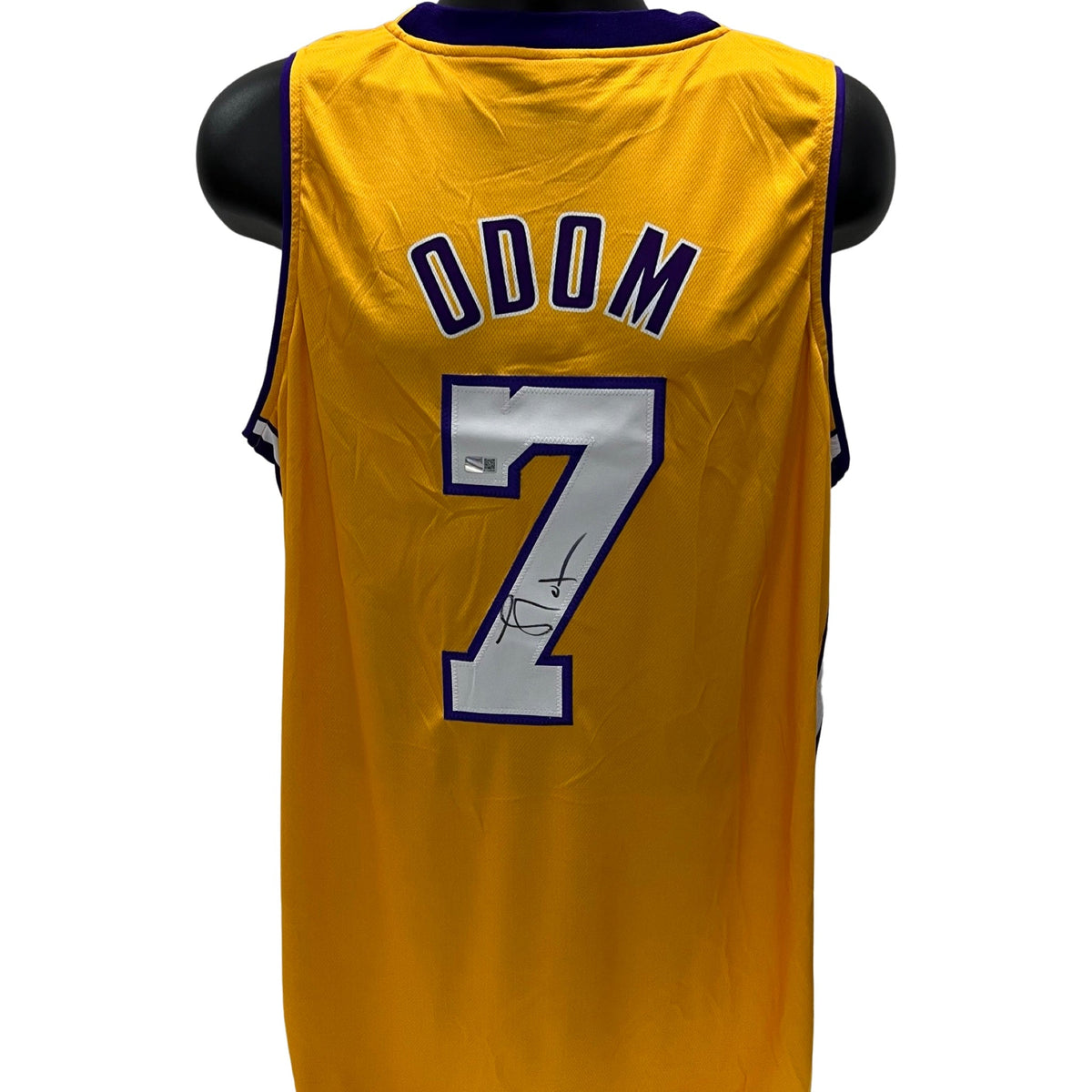 Lamar Odom Autographed Los Angeles Lakers Yellow Jersey Steiner CX product image 1, provided for visual reference and
