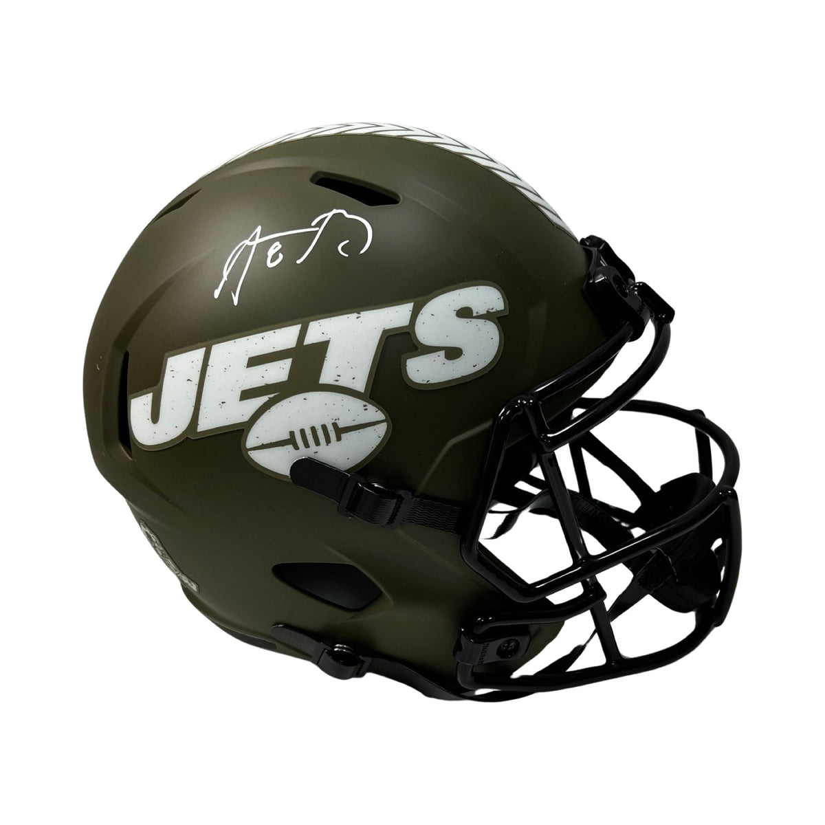 Aaron Rodgers Autographed New York Jets Salute To Service Replica Helmet Fanatics product image 1, provided for visual