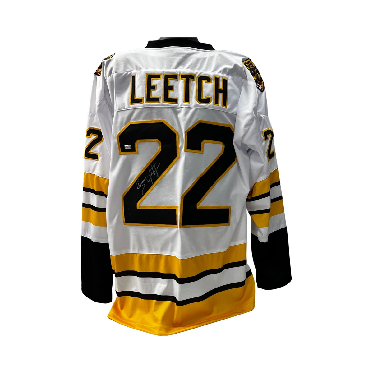 Brian Leetch Autographed Boston Bruins White Jersey Steiner CX product image 1, provided for visual reference and product