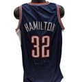 Rip Hamilton Autographed Blue UCONN Huskies Jersey Steiner CX product image 1, provided for visual reference and product