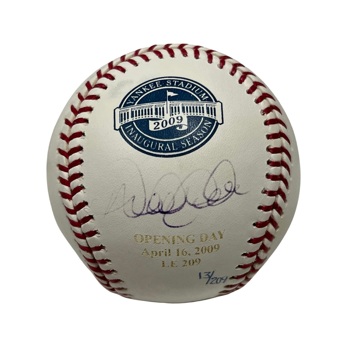 Derek Jeter Autographed New York Yankees Inaugural Season Logo Baseball Engraved LE /209 Steiner/MLB product image 1,